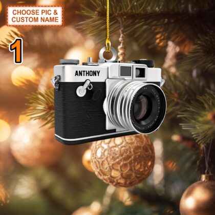 Custom Name Camera Christmas Ornament – Christmas Tree Hanging Decor
