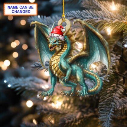 Custom Name Dragon V2 Christmas Ornament – Christmas Tree Hanging Decor