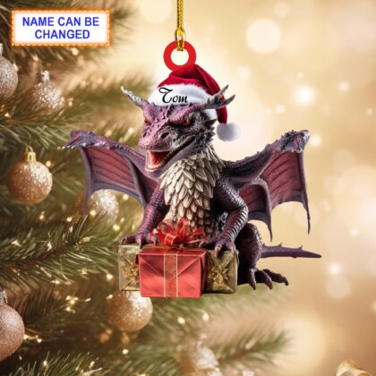 Custom Name Dragon Christmas Personalized Ornament – Christmas Tree Hanging Decor