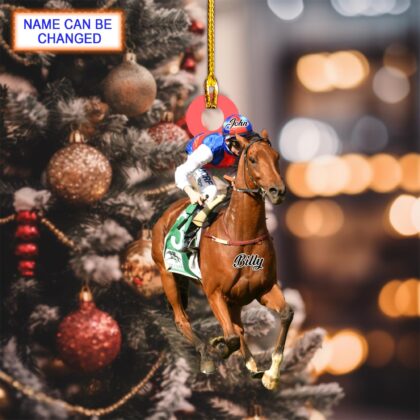 Custom Name Horse Racing Christmas Personalized Ornament
