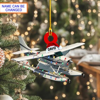 Custom Name Seaplane Personalized Ornament – Christmas Tree Hanging Decor