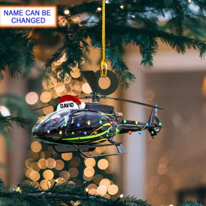 Custom Name Helicopter Personalized Ornament – Christmas Tree Hanging Decor