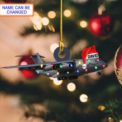 Custom Name Transport Aircraft Personalized Ornament – Christmas Tree Hanging Decor