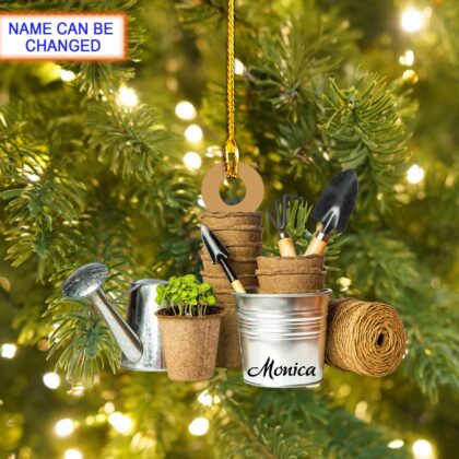 Custom Name Garden Tool Christmas Ornament – Christmas Tree Hanging Decor