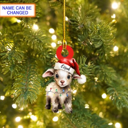 Custom Name Cute Goat Xmas Personalized Ornament – Christmas Tree Hanging Decor