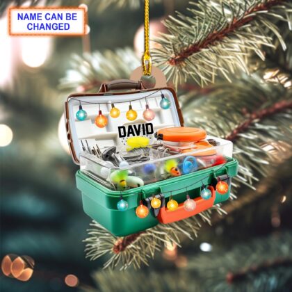 Custom Name Fishing Tackle Box Personalized Christmas Ornament