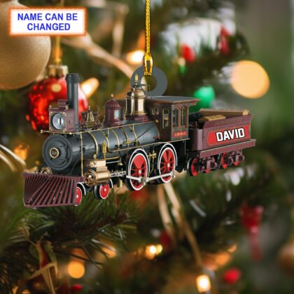 Custom Name Railroader Train Personalized Christmas Ornament
