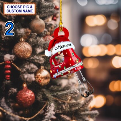 Alternative view of Custom Name Baking Mixer Personalized Christmas Ornament