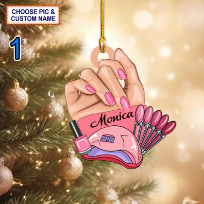 Custom Name Nail Technician Manicurist Christmas Ornament