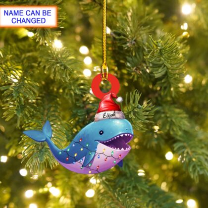 Custom Name Whale Xmas Personalized Ornament – Christmas Tree Hanging Decor