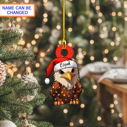 Custom Name Bald Eagle Xmas Personalized Ornament – Christmas Tree Hanging Decor