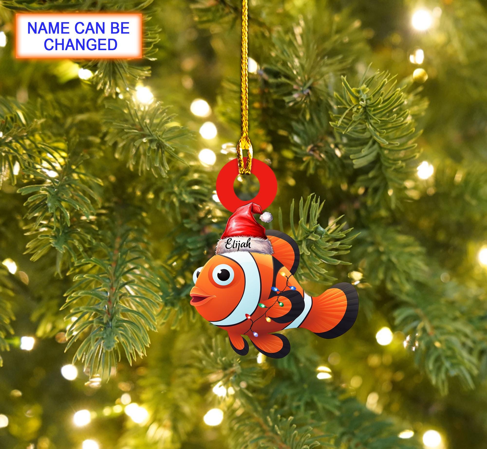 Custom Name Clownfish Personalized Ornament – Christmas Tree Hanging Decor