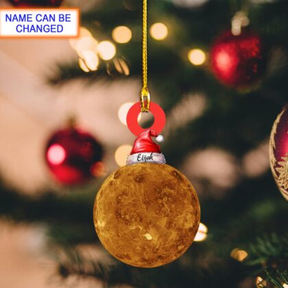 Custom Name Venus With Santa Hat Personalized Ornament – Tree Hanging Decor