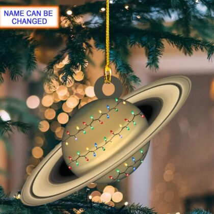 Saturn With Led Light Personalized Ornament – Tree Hanging Decor