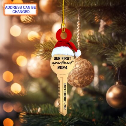 Custom Address Our First Apartment Key Personalized Ornament