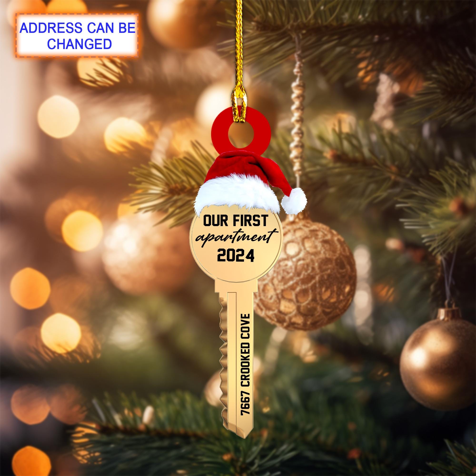 Custom Address Our First Apartment Key Personalized Ornament