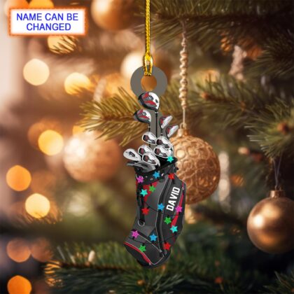 Custom Name Golf Backpacks Personalized Ornament – Christmas Tree Hanging Decor