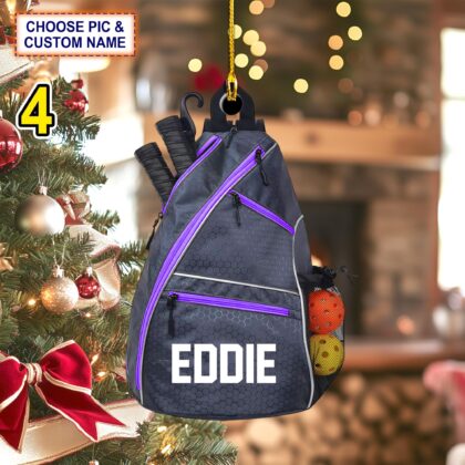 Custom Name Pickleball Equipment Personalized Ornament – Christmas Tree Hanging Decor - Image 4