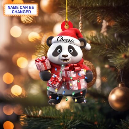 Custom Name Cute Panda Personalized Ornament – Christmas Tree Hanging Decor