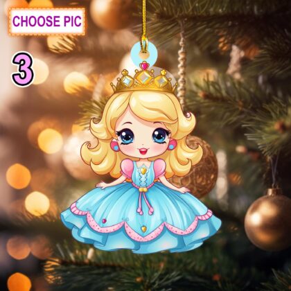 Custom Name Princess Personalized Ornament – Christmas Tree Hanging Decor - Image 3
