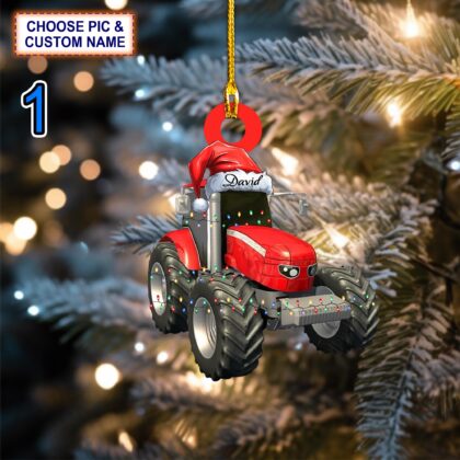 Custom Name Tractor V2 Custom Christmas Tree Hanging Decor