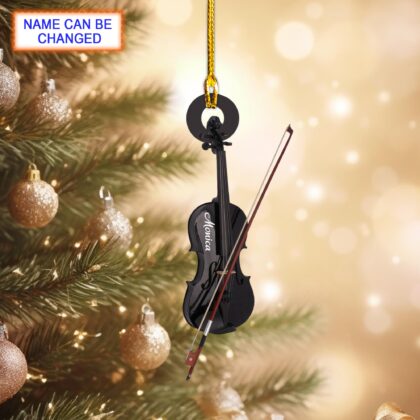 Custom Name Violin Personalized Ornament – Christmas Tree Hanging Decor