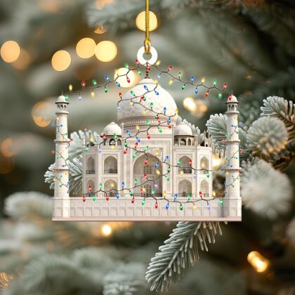 Taj Mahal Personalized Ornament – Tree Hanging Decor Christmas Ornament Flat 2D Ornament Acrylic / Wooden