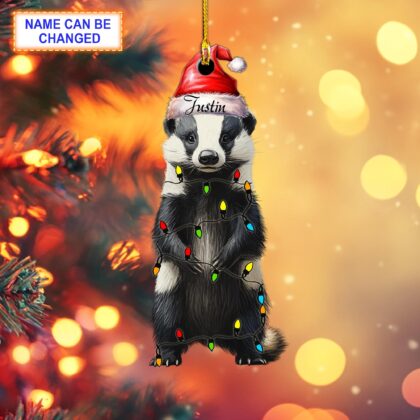 Custom Name Honey Badger Personalized Ornament – Christmas Tree Hanging Decor