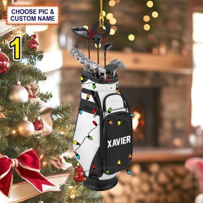 Custom Name Golf Backpacks Christmas Personalized Ornament