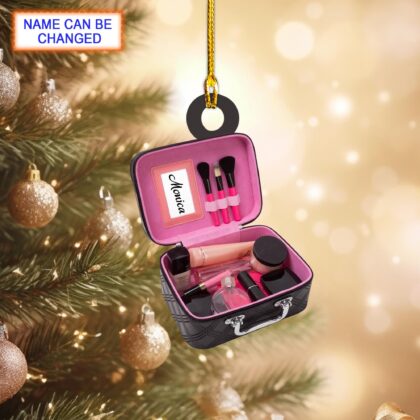 Custom Name Makeup Box Personalized Ornament – Christmas Tree Hanging Decor