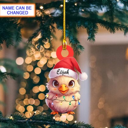 Custom Name Chicken Xmas Personalized Ornament – Christmas Tree Hanging Decor