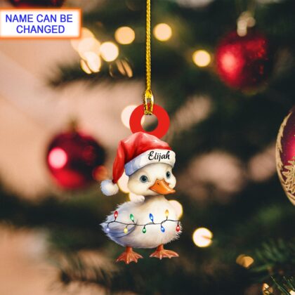 Custom Name Cute Duck Xmas Personalized Ornament – Christmas Tree Hanging Decor