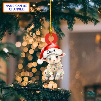Custom Name Cute Sheep Xmas Personalized Ornament – Christmas Tree Hanging Decor