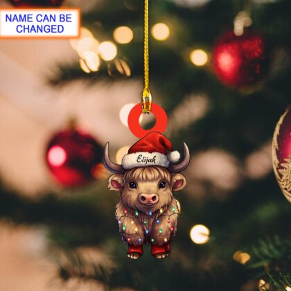 Custom Name Bison Xmas Personalized Ornament – Christmas Tree Hanging Decor