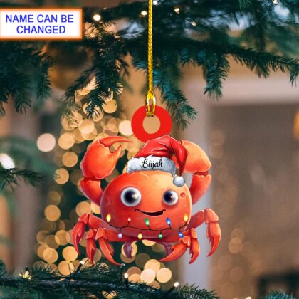 Custom Name Crab Xmas Personalized Ornament – Christmas Tree Hanging Decor