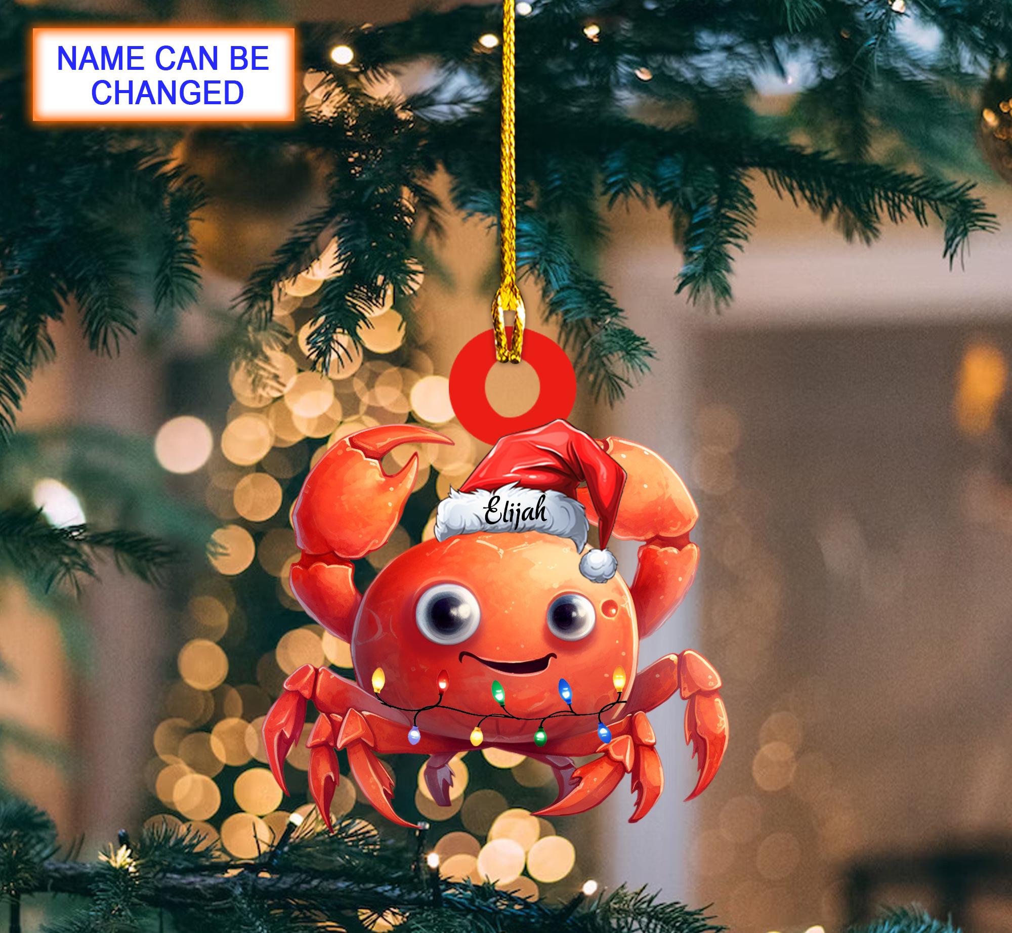 Custom Name Crab Xmas Personalized Ornament – Christmas Tree Hanging Decor