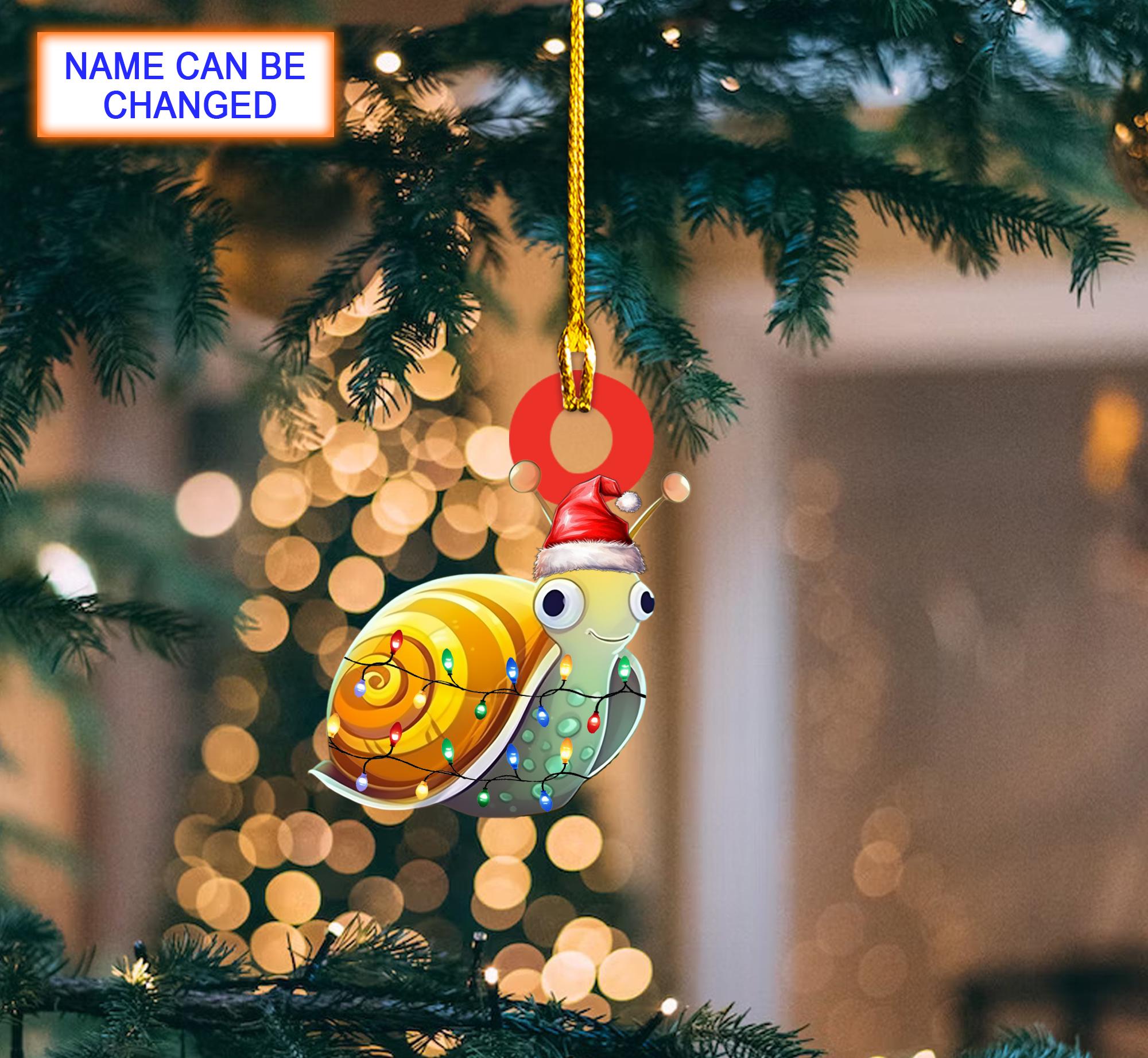 Custom Name Sea Snail Personalized Ornament – Christmas Tree Hanging Decor