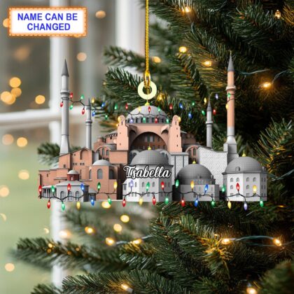 Custom Name Hagia Sophia With Christmas Lights Personalized Ornament