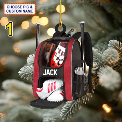 Custom Name Softball Equipment Personalized Ornament – Christmas Tree Hanging Decor