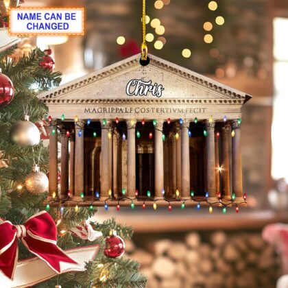 Custom Name Pantheon With Christmas Lights Personalized Ornament