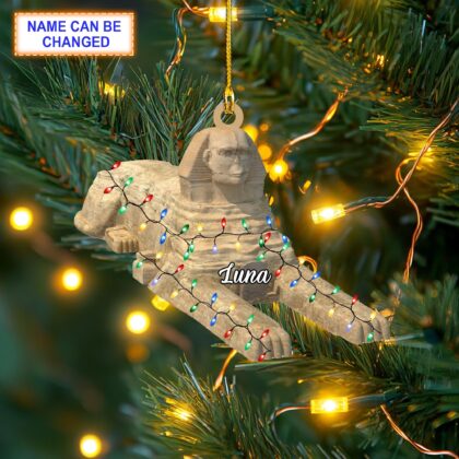 Custom Name Great Sphinx of Giza Christmas Lights Personalized Ornament
