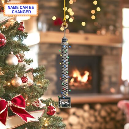 Custom Name Cairo Tower With Christmas Lights Personalized Ornament