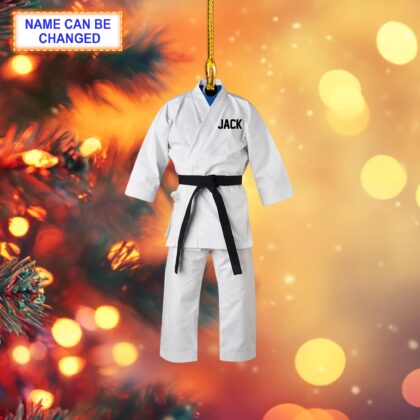 Custom Name Judo Suit Black Belt Personalized Ornament – Christmas Tree Hanging Decor