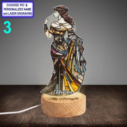 Personalized Beautiful Hera Acrylic Night Light with Name Engraving - Image 3