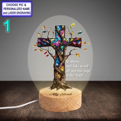 Personalized Chris Cross Acrylic Night Light with Name Engraving