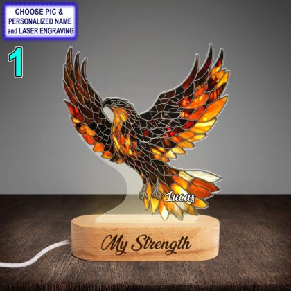 Personalized Flying Eaglel Acrylic Night Light with Name Engraving