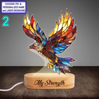Alternative view of Personalized Flying Eaglel Acrylic Night Light with Name Engraving