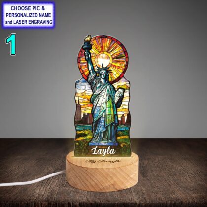 Personalized Statue Of Liberty Acrylic Night Light with Name Engraving