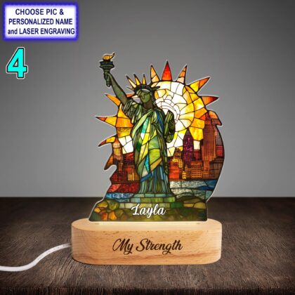 Personalized Statue Of Liberty Acrylic Night Light with Name Engraving - Image 4