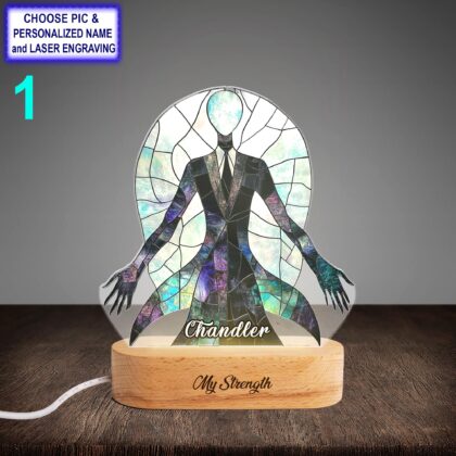 Personalized Slender Man Acrylic Night Light with Name Engraving